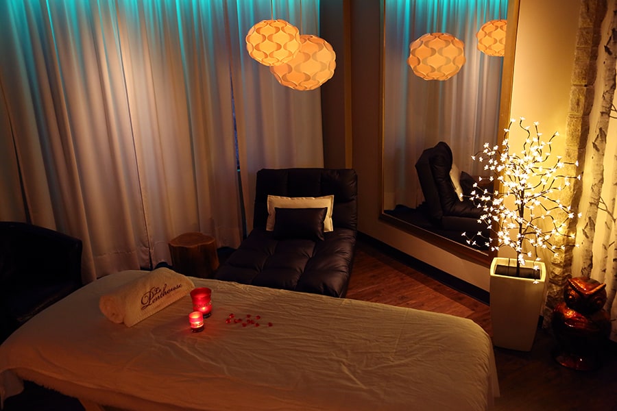Massage room with luxurious decor